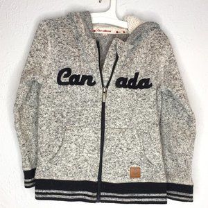Canadiana, boy's size 6 hoodie in black and white.